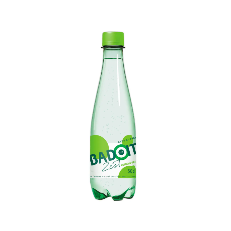Eau gazeuse Badoit citron vert – Bouteille de 50 cl