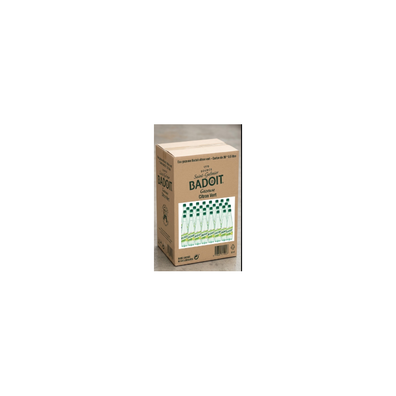 Eau gazeuse Badoit citron vert – Carton de 30x50 cl